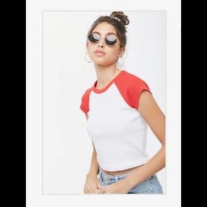 Cropped baseball shirt